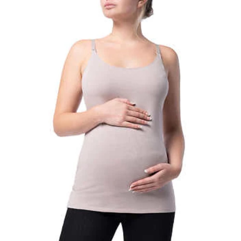 NEW Parasuco Maternity Women's Nursing Tank Tops | Beige 3 Pack